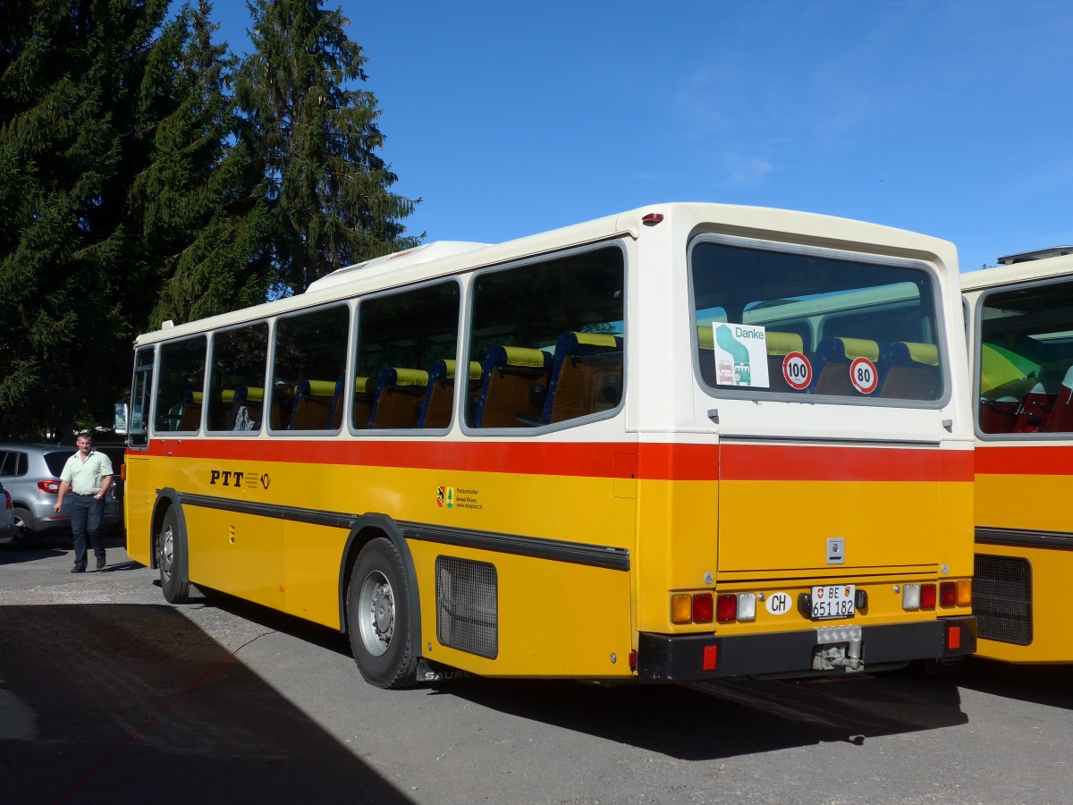 (155'641) - Bernair, Mnsingen - BE 651'182 - Saurer/Tscher (ex Schebath, Lauerz; ex Albin, Fllanden; ex Heim, Flums) am 12. Oktober 2014 in Willerzell, Sattelegg