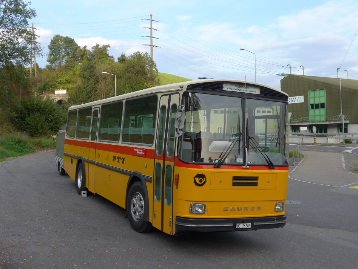 (155'686) - Schmid, Thrishaus - BE 26'206 - Saurer/Tscher (ex P 24'244) am 12. Oktober 2014 in Kssnacht, Rest. Frohsinn