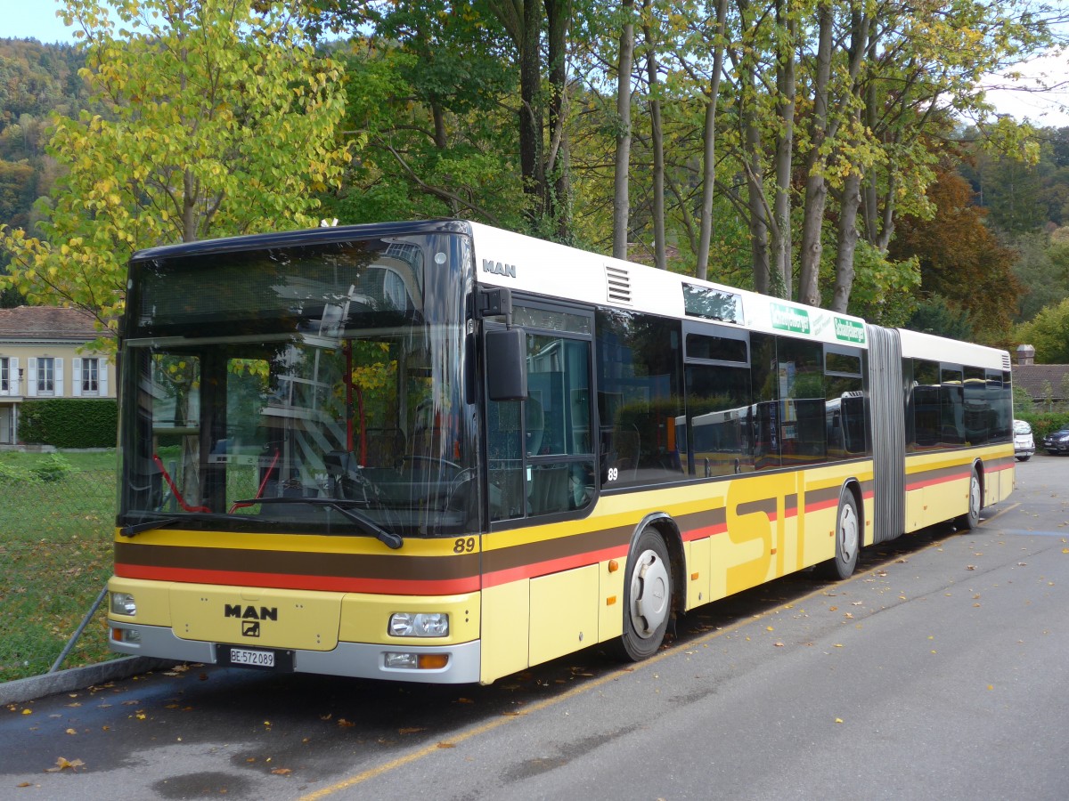 (155'901) - STI Thun - Nr. 89/BE 572'089 - MAN am 21. Oktober 2014 bei der Schifflndte Thun