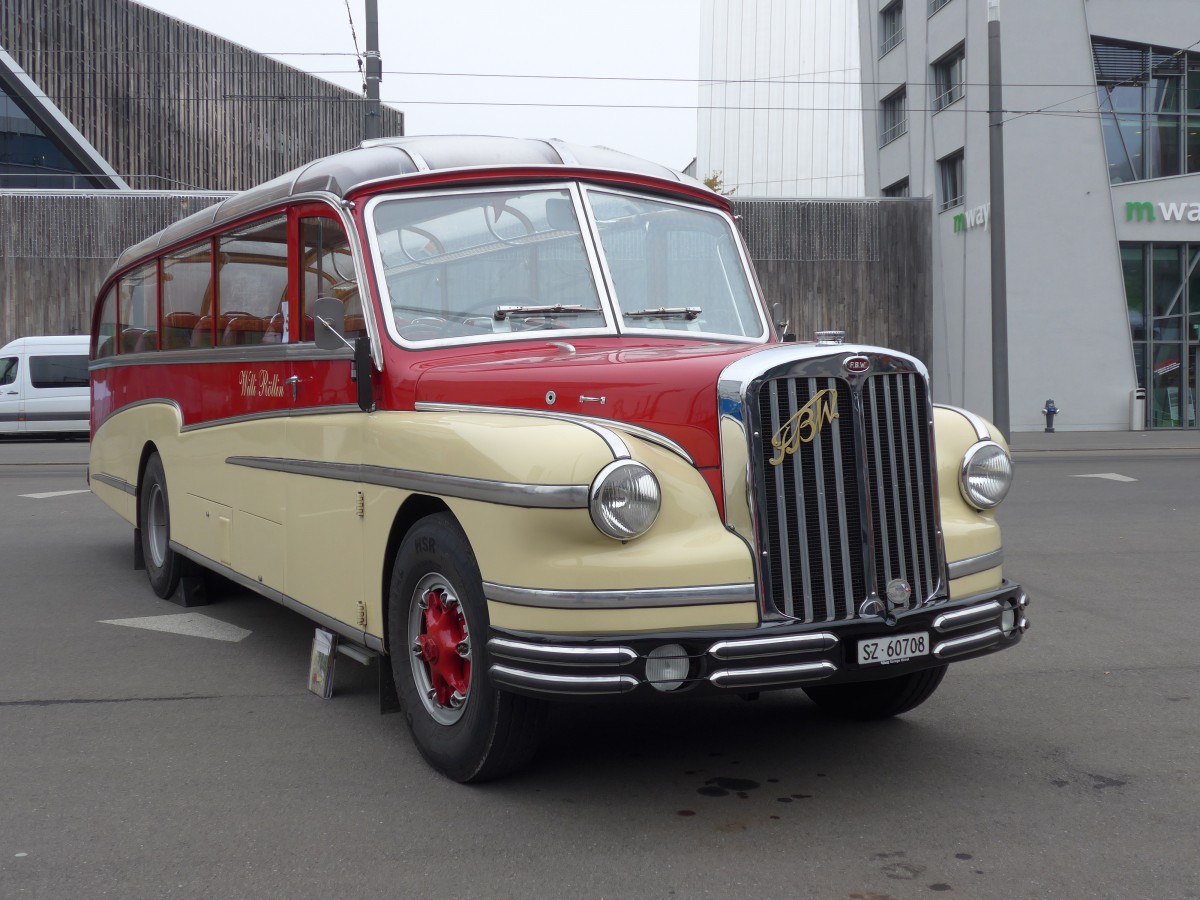 (156'091) - Rllin, Hirzel - SZ 60'708 - FBW/FHS (ex Flckiger, Rickenbach; ex Rieben, Aesch; ex Pfister, Thrnen) am 26. Oktober 2014 in Bern, Gilberte-de-Courgenay-Platz