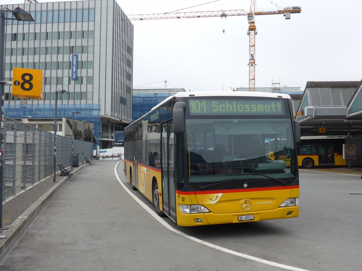 (156'114) - Steiner, Ortschwaben - Nr. 12/BE 68'012 - Mercedes am 26. Oktober 2014 in Bern, Postautostation