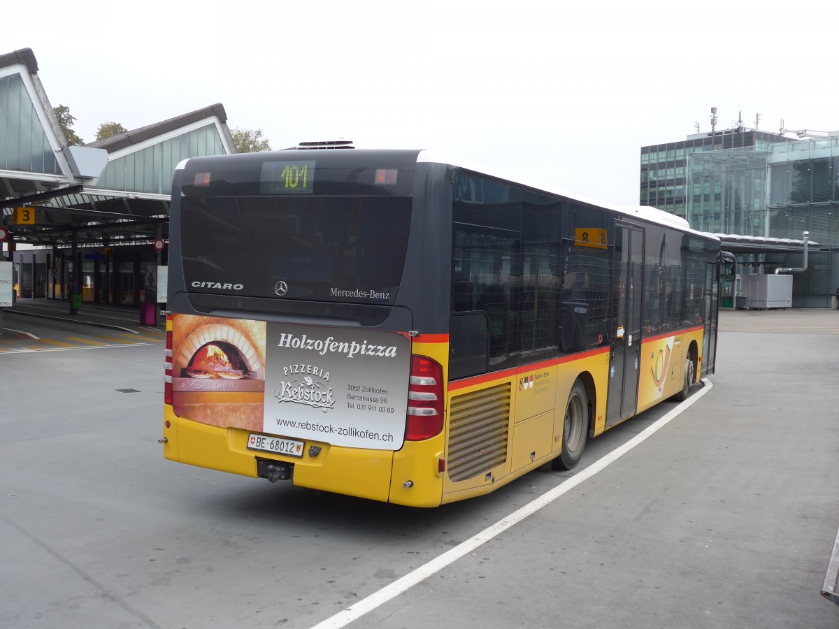 (156'116) - Steiner, Ortschwaben - Nr. 12/BE 68'012 - Mercedes am 26. Oktober 2014 in Bern, Postautostation