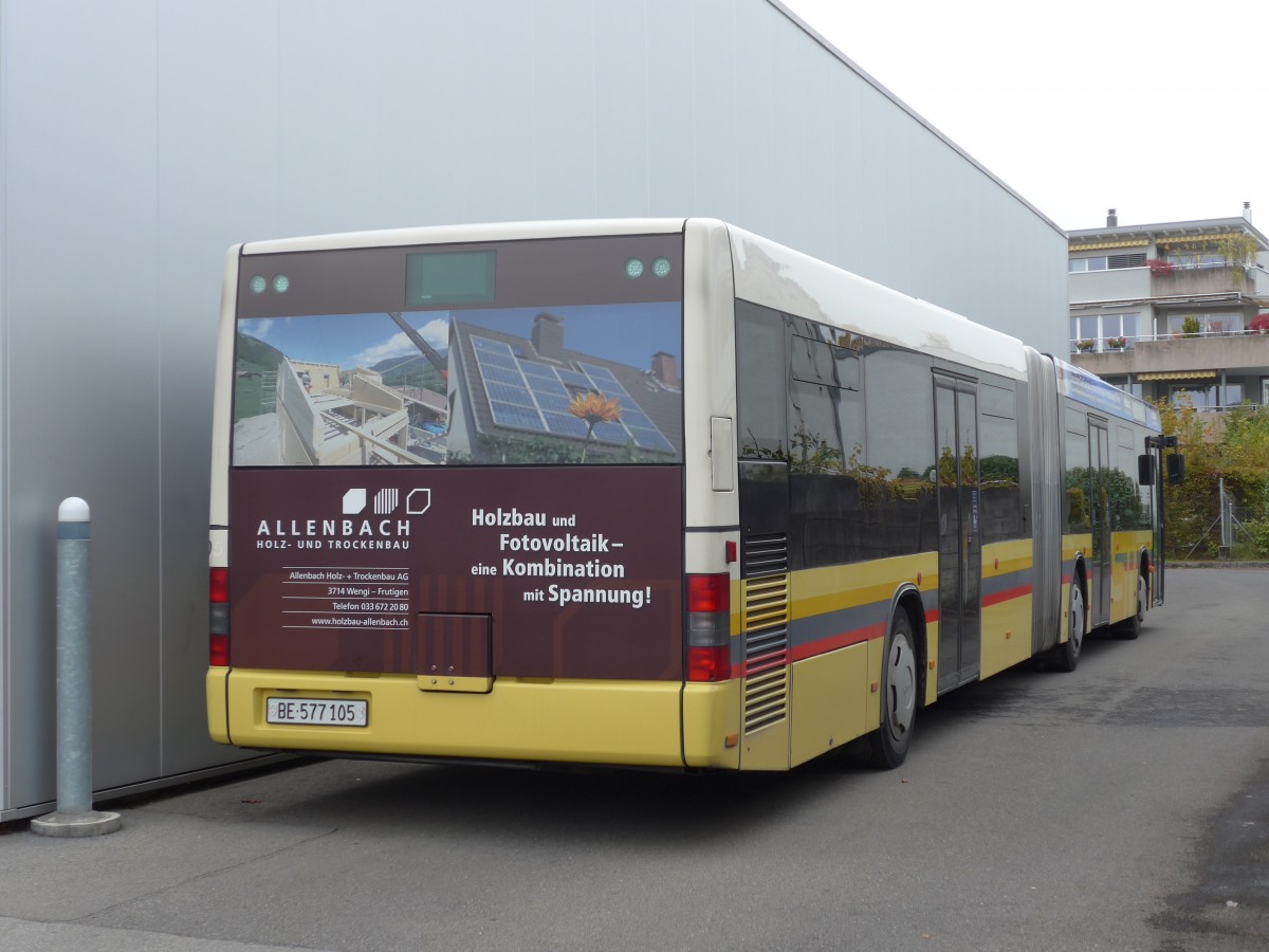 (156'124) - STI Thun - Nr. 105/BE 577'105 - MAN am 26. Oktober 2014 in Thun, Garage