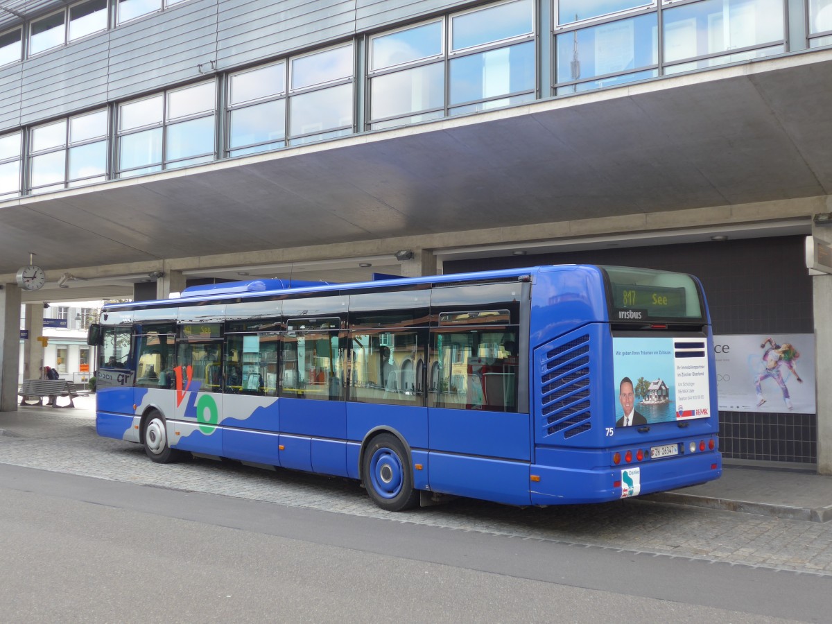 (156'247) - Ryffel, Uster - Nr. 75/ZH 26'347 - Irisbus am 28. Oktober 2014 beim Bahnhof Uster