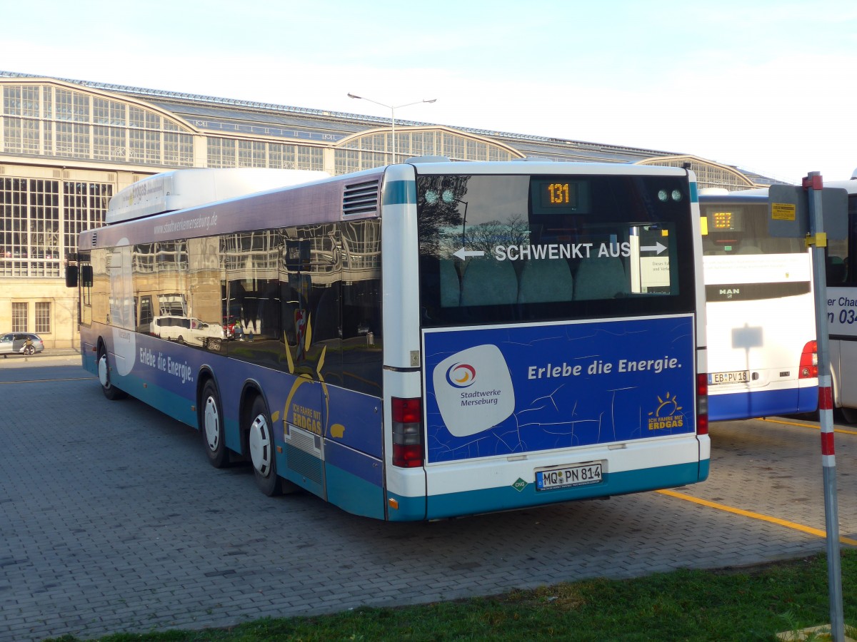 (156'551) - PNVG Querfurt - MQ-PN 814 - MAN am 17. November 2014 beim Hauptbahnhof Leipzig