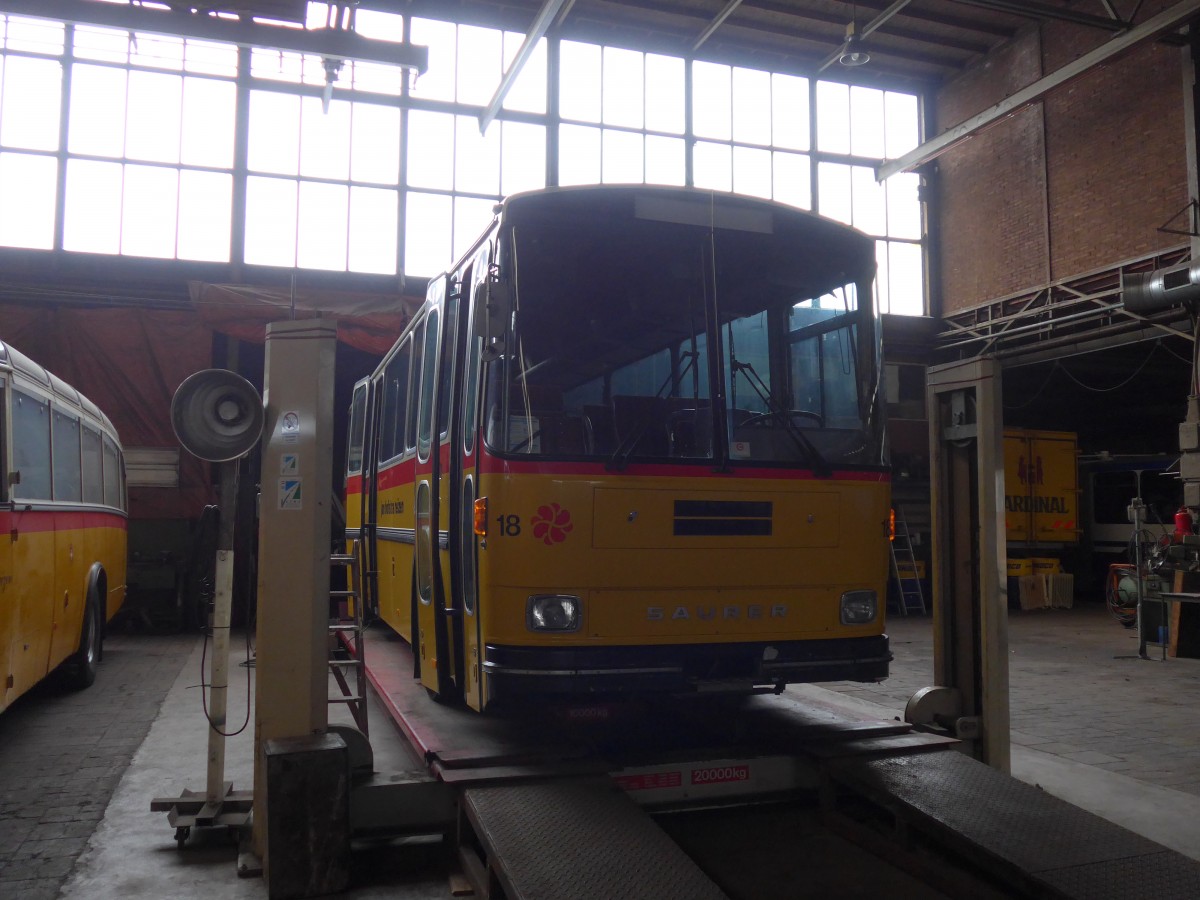 (156'898) - FRAM Drachten - Nr. 18 - Saurer/R&J (ex P 24'364) am 20. November 2014 in Drachten, Autobusmuseum