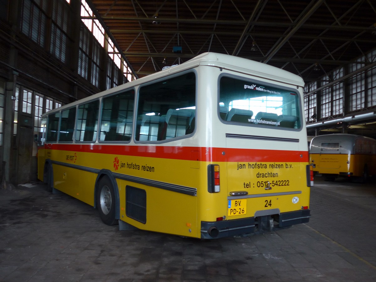 (156'921) - FRAM Drachten - Nr. 24/BV-PD-26 - Saurer/R&J (ex PostAuto Graubnden; ex P 24'367) am 20. November 2014 in Drachten, Autobusmuseum