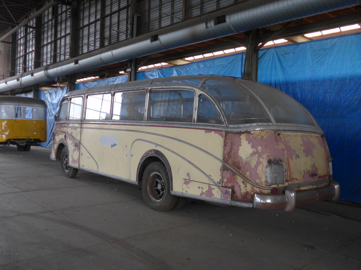 (156'943) - FRAM Drachten - Nr. 15 - Saurer/Lauber (ex Merkus, Nijmegen; ex Berger, Niederurnen; ex Schneider, Ermenswil) am 20. November 2014 in Drachten, Autobusmuseum