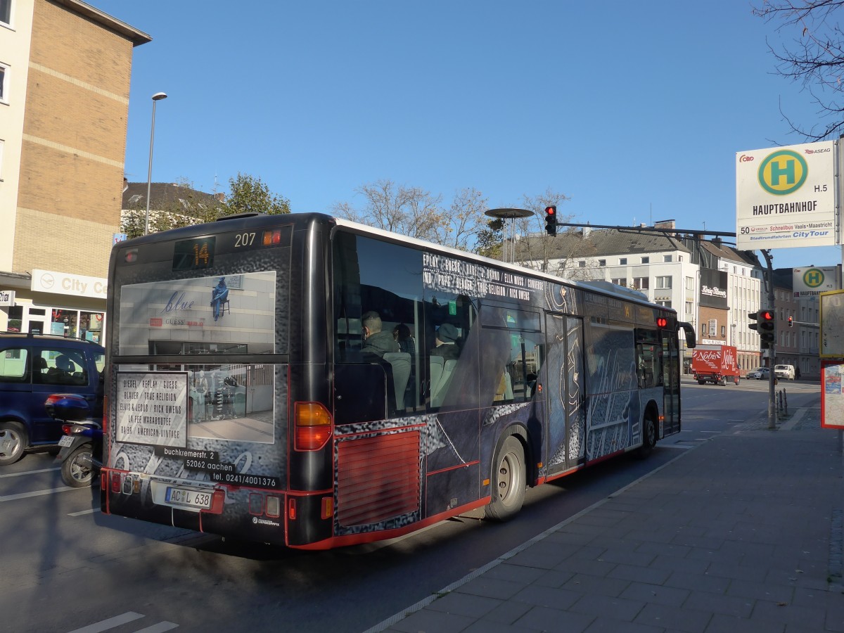 (157'187) - ASEAG Aachen - Nr. 207/AC-L 638 - Mercedes am 21. November 2014 beim Hauptbahnhof Aachen