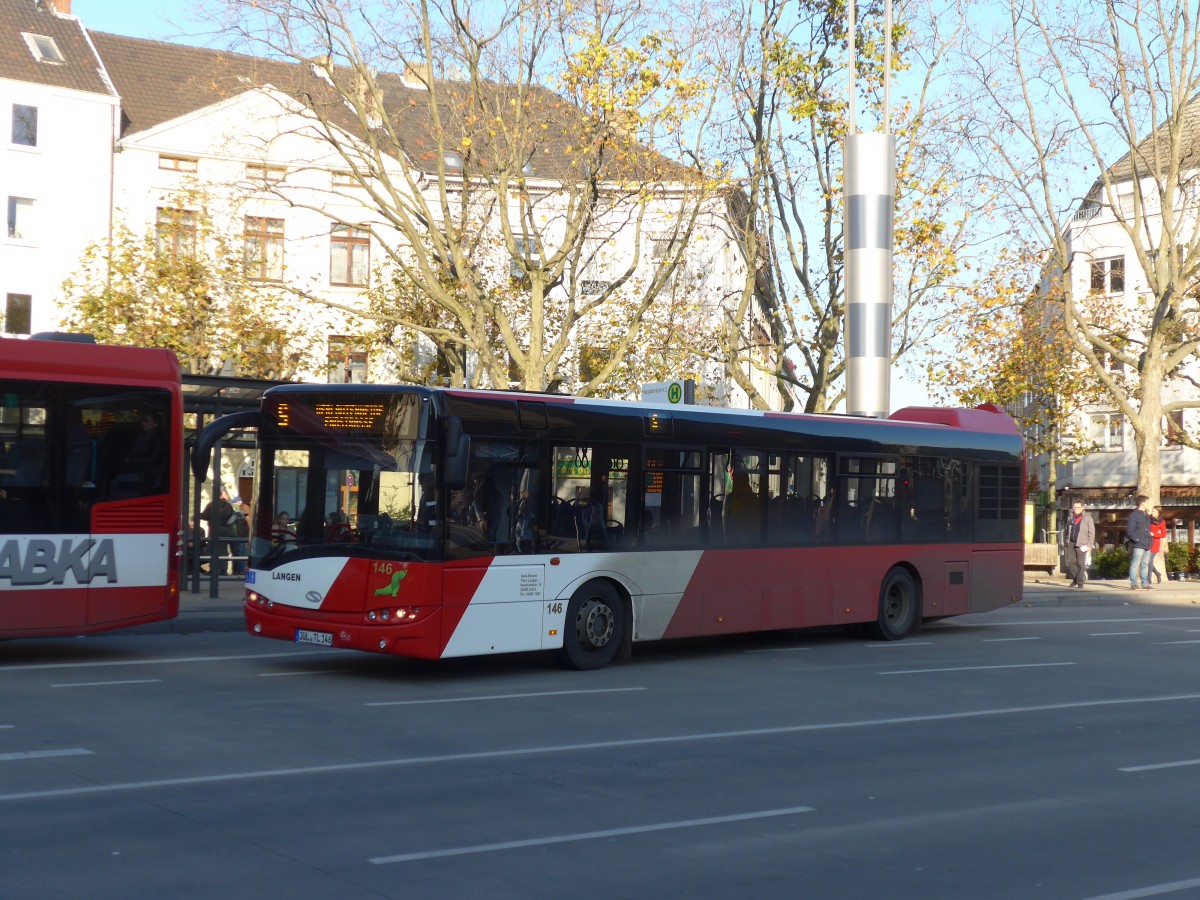 (157'212) - Langen, Jlich - Nr. 146/JL-TL 146 - Solaris am 21. November 2014 beim Hauptbahnhof Aachen