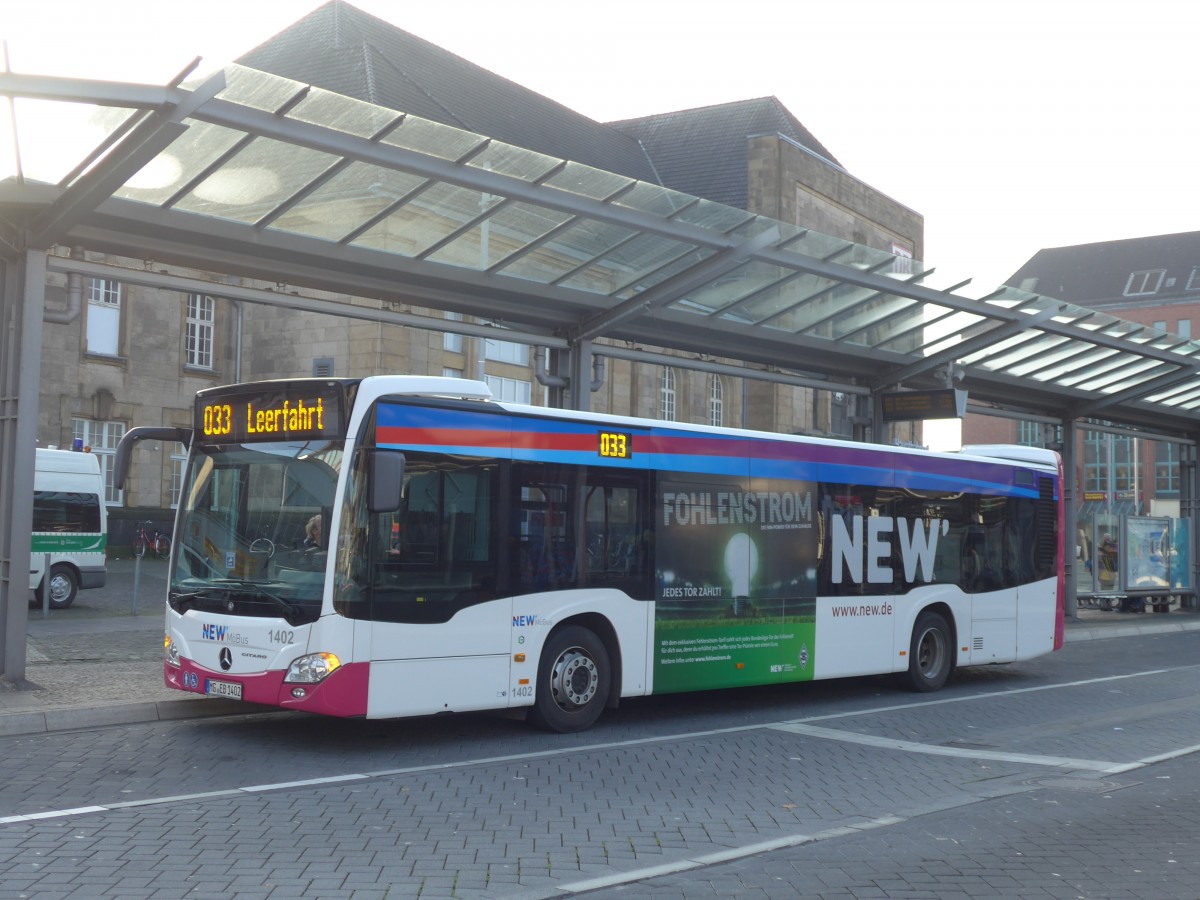 (157'300) - MBus, Mnchengladbach - Nr. 1402/MG-EB 1402 - Mercedes am 22. November 2014 beim Hauptbahnhof Mnchengladbach