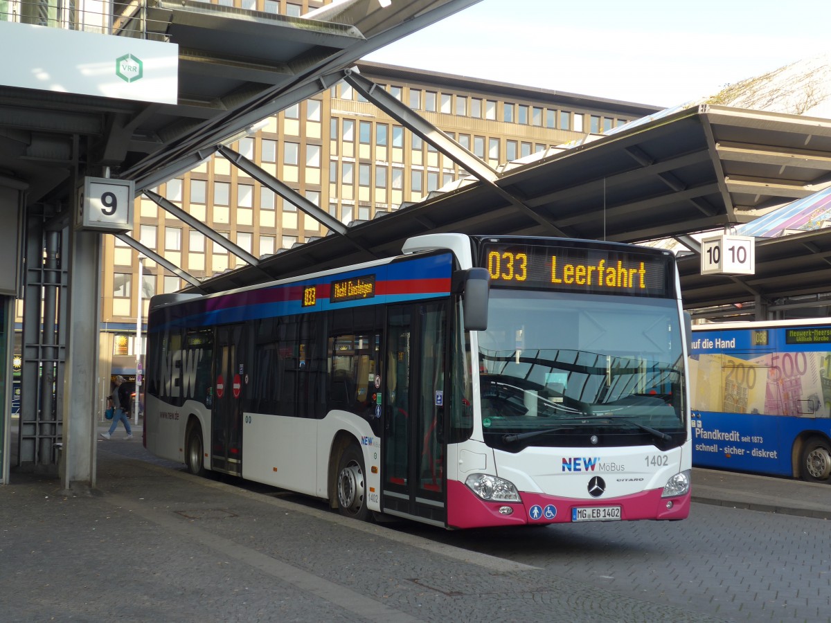 (157'304) - MBus, Mnchengladbach - Nr. 1402/MG-EB 1402 - Mercedes am 22. November 2014 beim Hauptbahnhof Mnchengladbach