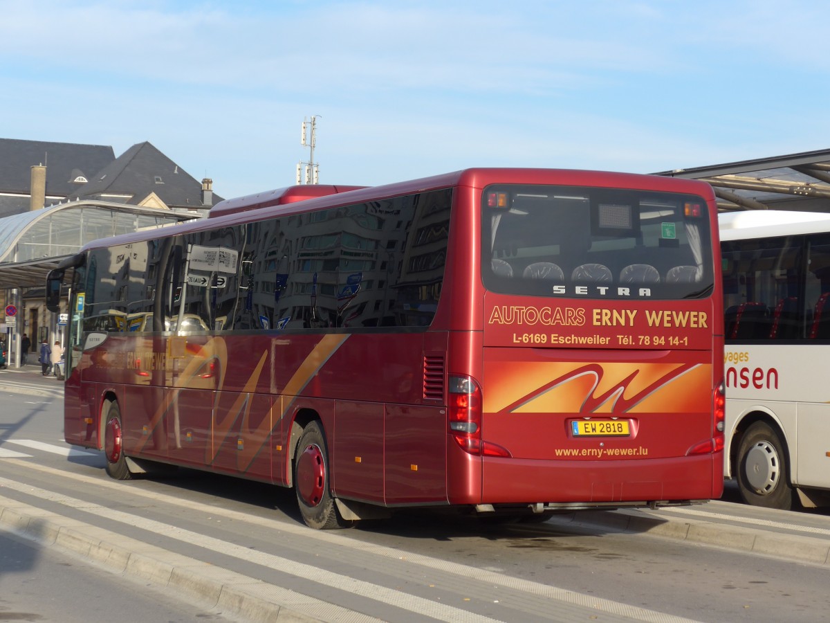 (157'344) - Wewer, Eschweiler - EW 2818 - Setra am 22. November 2014 beim Bahnhof Luxembourg