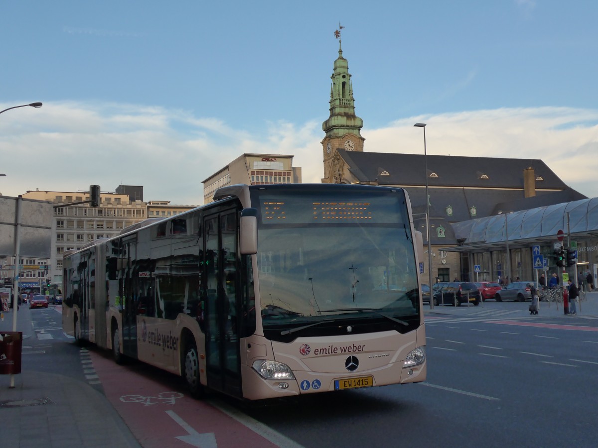 (157'413) - Weber, Canach - EW 1415 - Mercedes am 22. November 2014 beim Bahnhof Luxembourg