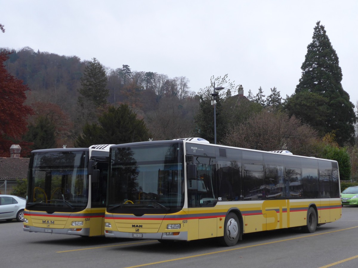 (157'606) - STI Thun - Nr. 125/BE 700'125 - MAN am 4. Dezember 2014 bei der Schifflndte Thun