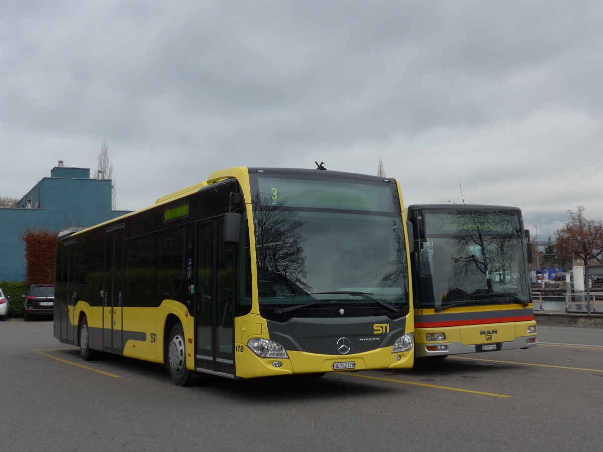 (157'610) - STI Thun - Nr. 178/BE 752'178 - Mercedes am 6. Dezember 2014 bei der Schifflndte Thun