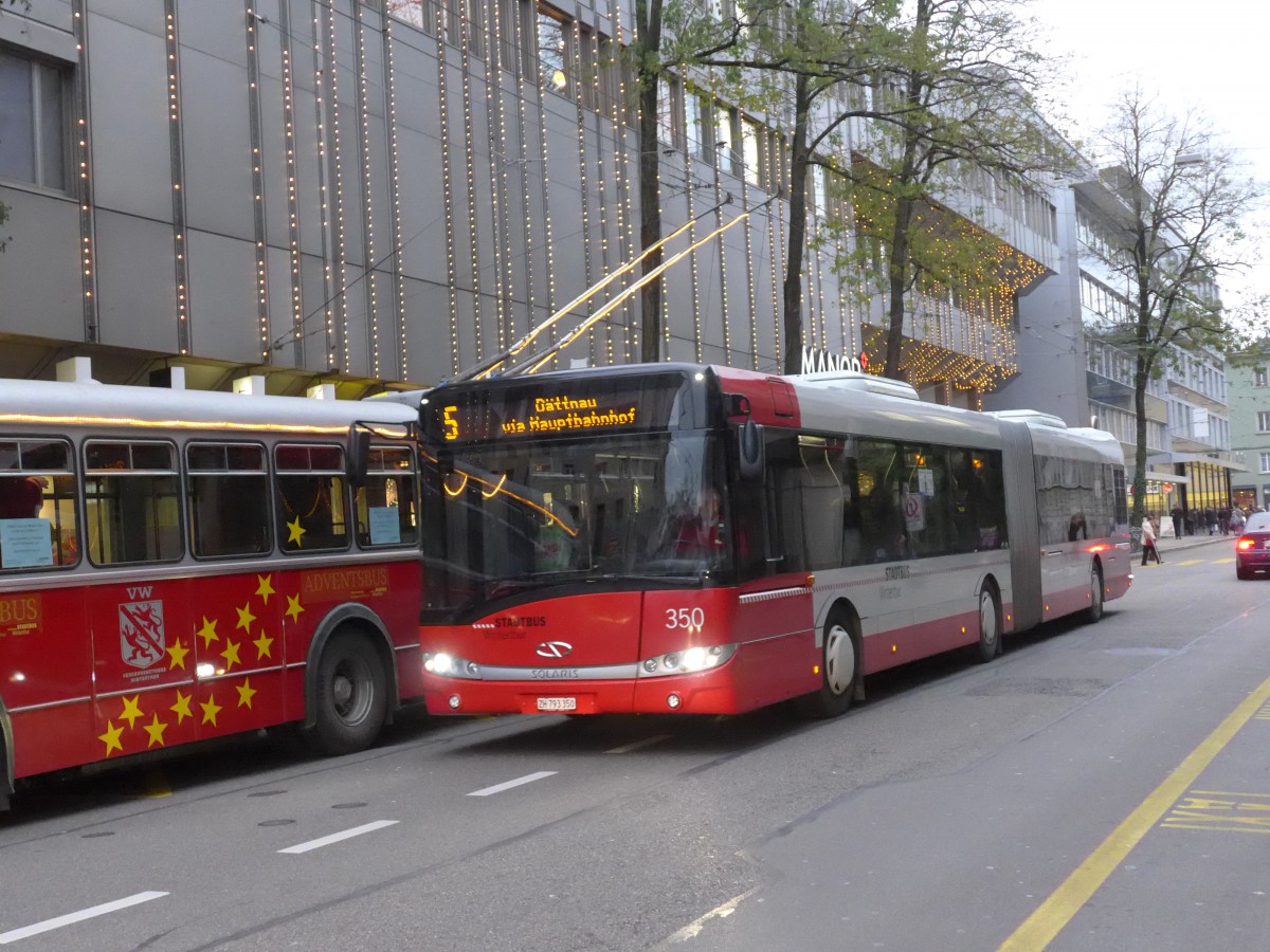 (157'671) - SW Winterthur - Nr. 350/ZH 793'350 - Solaris am 6. Dezember 2014 in Winterthur, Bankstrasse