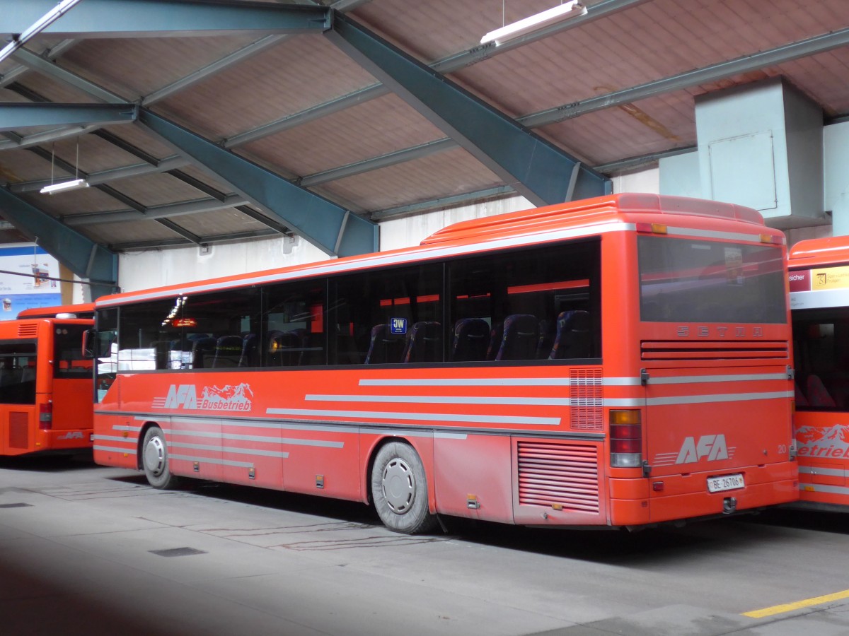 (157'694) - AFA Adelboden - Nr. 20/BE 26'706 - Setra (ex Nr. 6) am 7. Dezember 2014 im Autobahnhof Adelboden