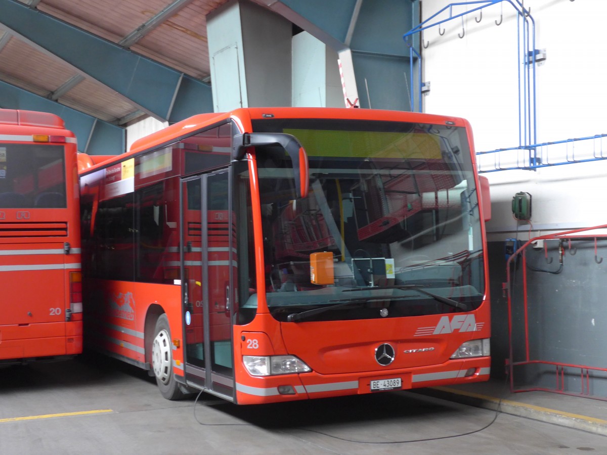 (157'695) - AFA Adelboden - Nr. 28/BE 43'089 - Mercedes am 7. Dezember 2014 im Autobahnhof Adelboden (Teilaufnahme)