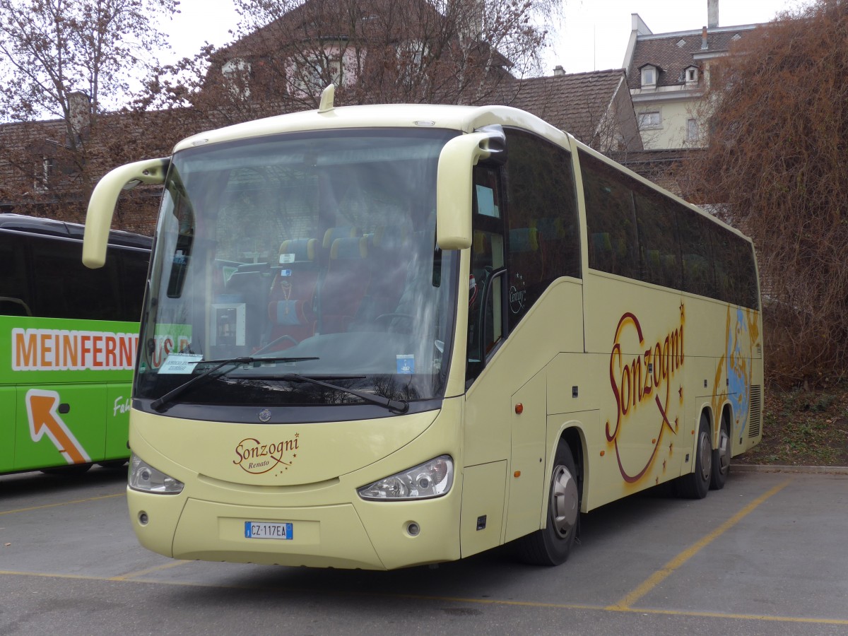 (157'757) - Aus Italien: Sonzogni, Zogno - CZ-117 EA - Scania/Irizar am 14. Dezember 2014 in Zrich, Sihlquai