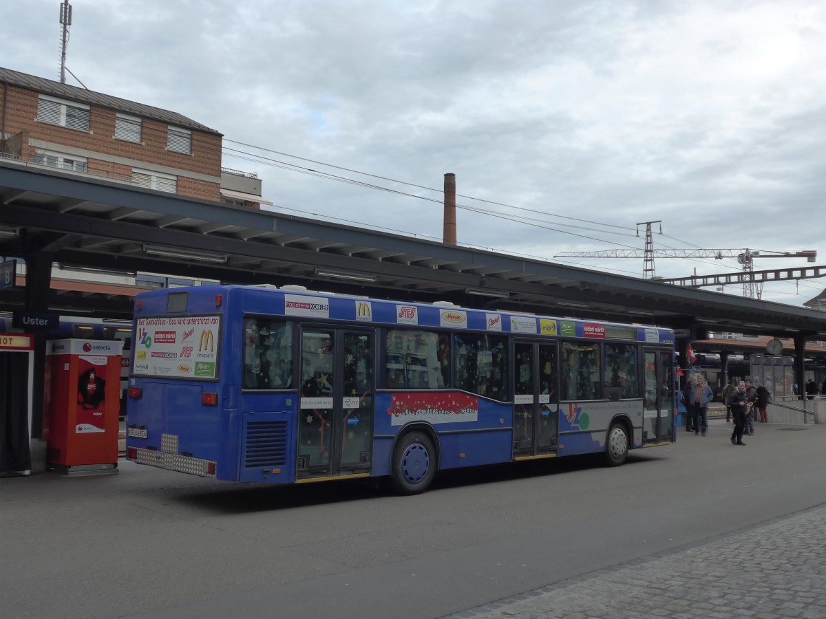 (157'769) - VZO Grningen - Nr. 39/ZH 242'853 - Mercedes (ex Schneider, Meilen Nr. 7) am 14. Dezember 2014 beim Bahnhof Uster