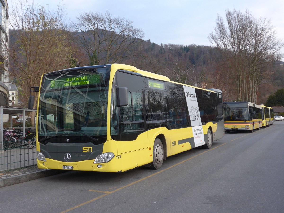 (157'821) - STI Thun - Nr. 176/BE 752'176 - Mercedes am 15. Dezember 2014 bei der Schifflndte Thun