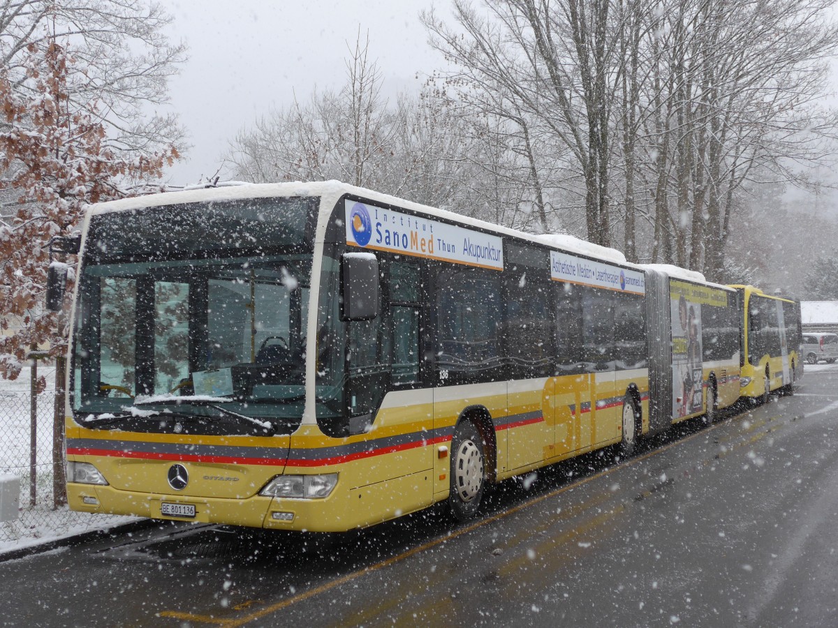 (157'970) - STI Thun - Nr. 136/BE 801'136 - Mercedes am 28. Dezember 2014 bei der Schifflndte Thun