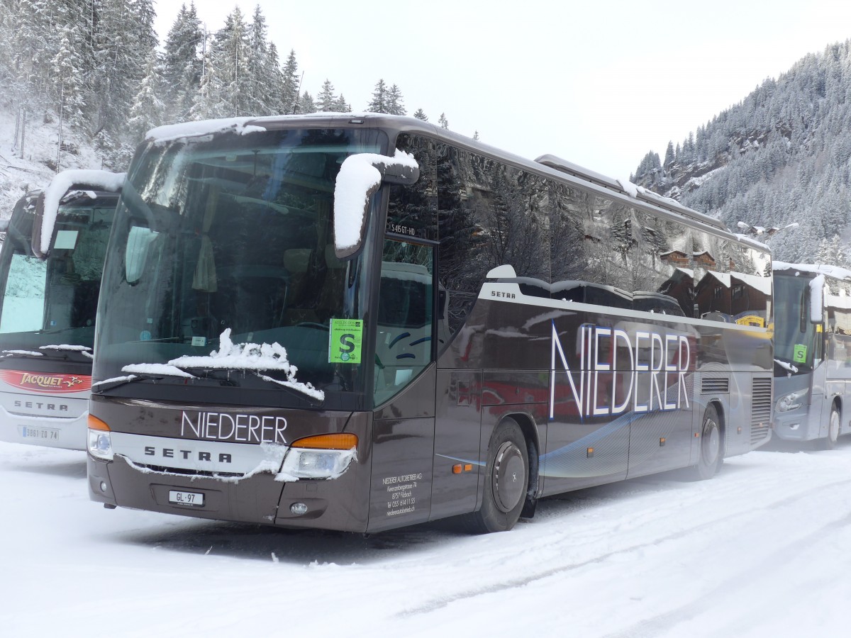 (158'294) - Niederer, Filzbach - Nr. 1/GL 97 - Setra am 11. Januar 2015 in Adelboden, ASB