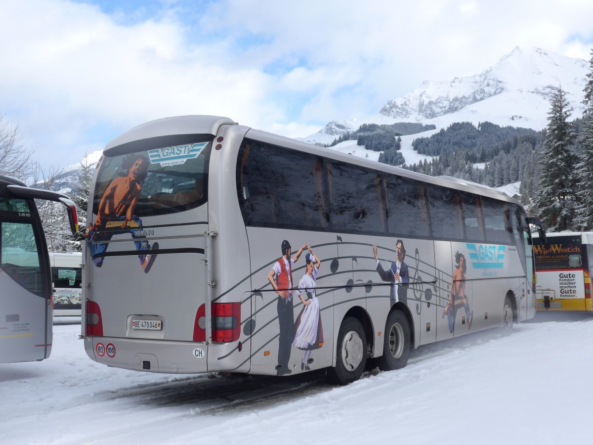 (158'302) - Gast, Utzenstorf - BE 470'046 - MAN am 11. Januar 2015 in Adelboden, ASB