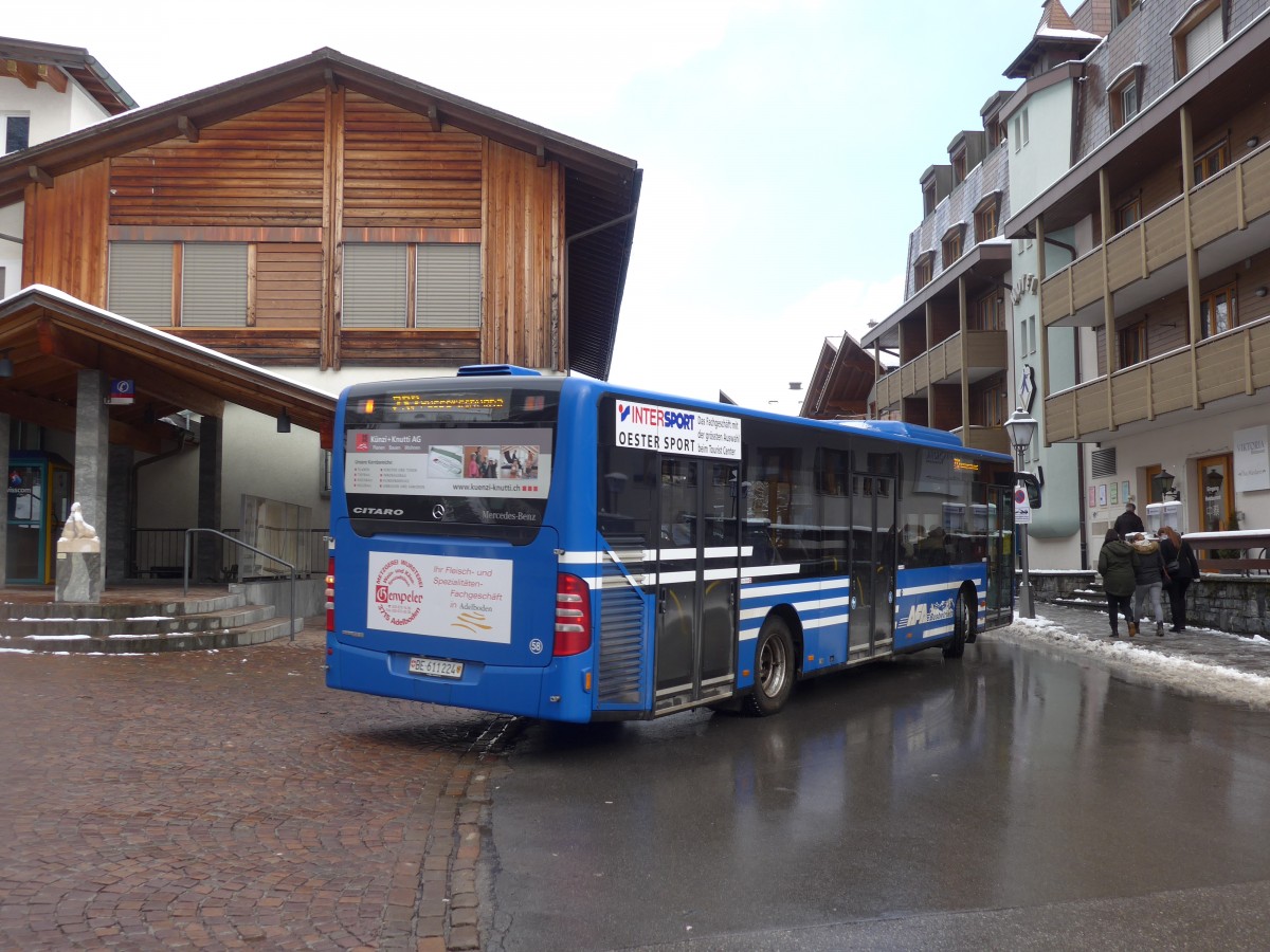 (158'332) - AFA Adelboden - Nr. 58/BE 611'224 - Mercedes am 11. Januar 2015 beim Autobahnhof Adelboden