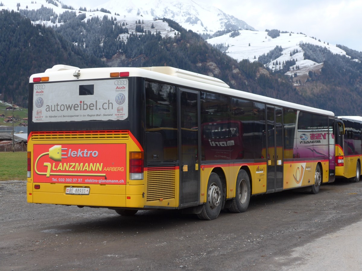 (158'342) - AVA Aarberg - Nr. 11/BE 88'931 - Setra (ex Nr. 8) am 11. Januar 2015 in Frutigen, Flugplatz