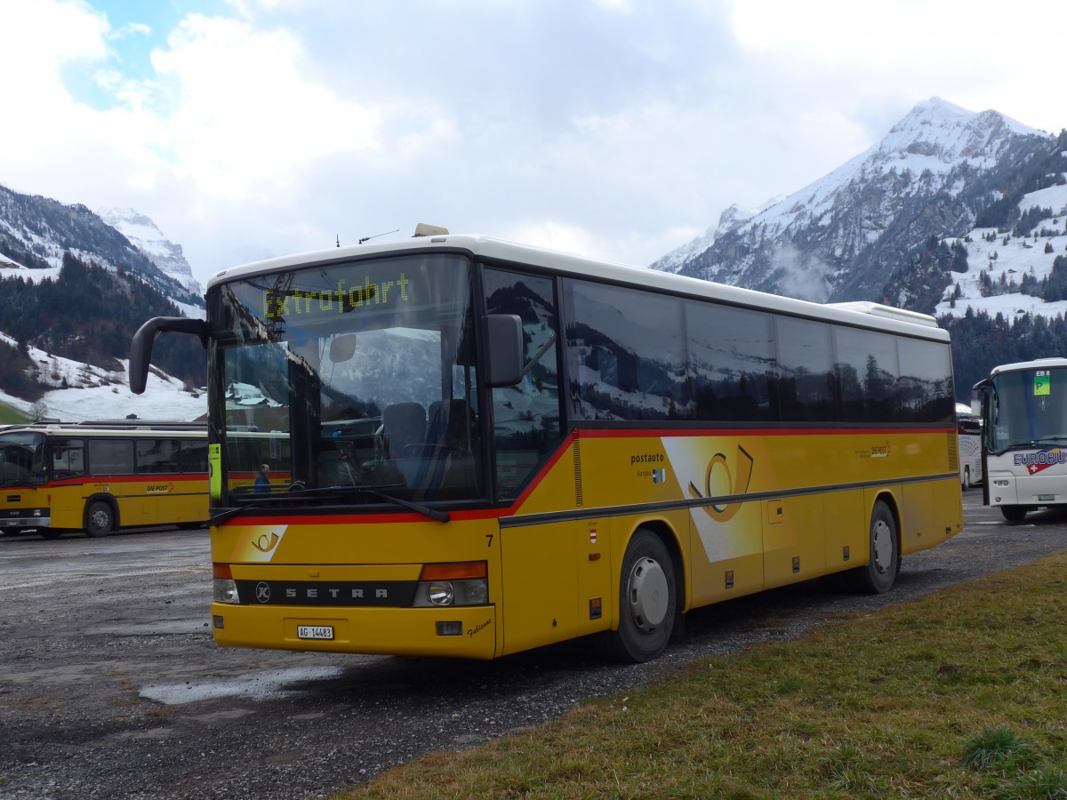 (158'346) - Tschannen, Zofingen - Nr. 7/AG 14'483 - Setra am 11. Januar 2015 in Frutigen, Flugplatz