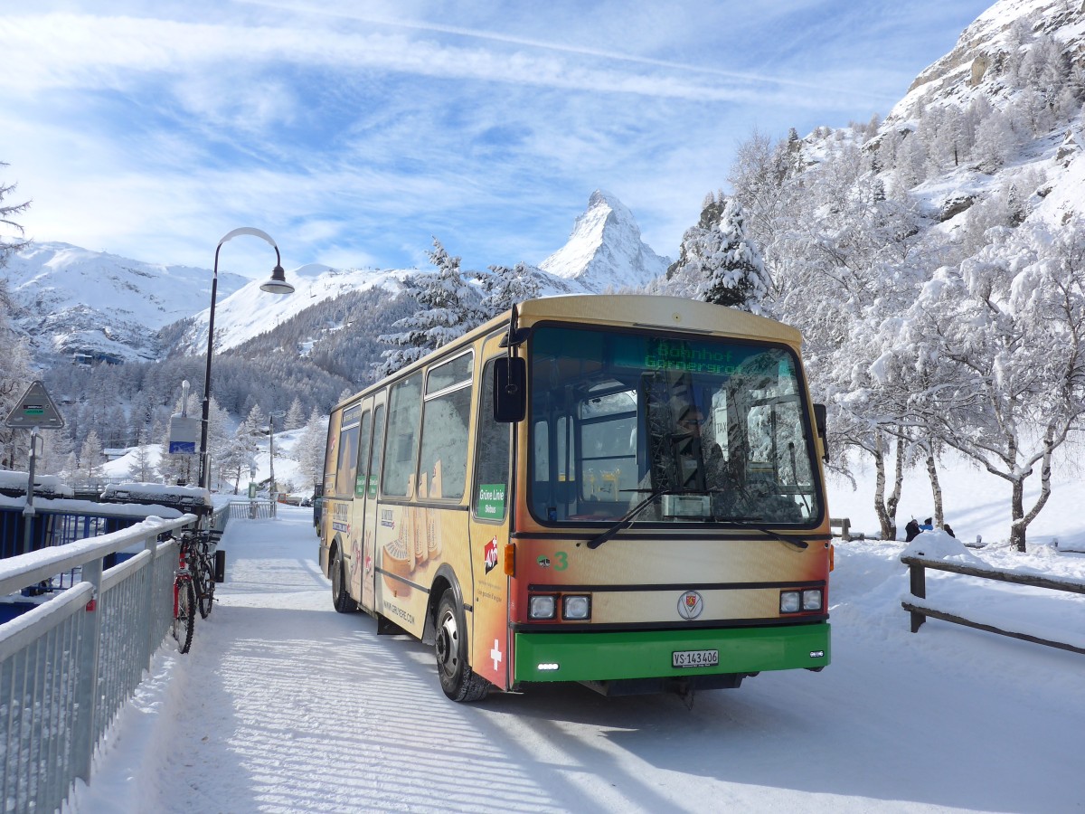 (158'411) - OBZ Zermatt - Nr. 3/VS 143'406 - Vetter am 18. Januar 2015 in Zermatt, Matterhorn glacier paradise