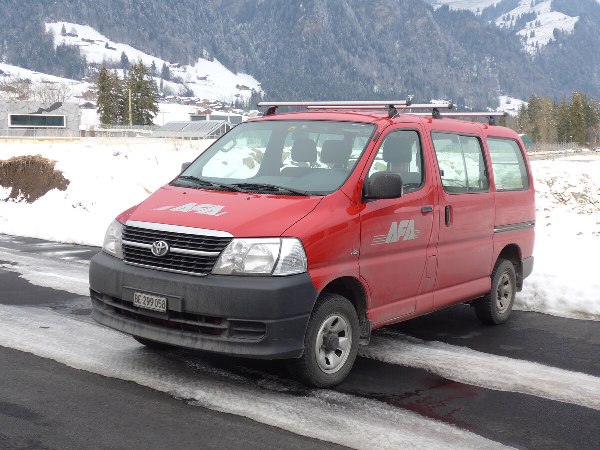 (158'484) - AFA Adelboden - BE 299'058 - Toyota am 24. Januar 2015 in Frutigen, Garage