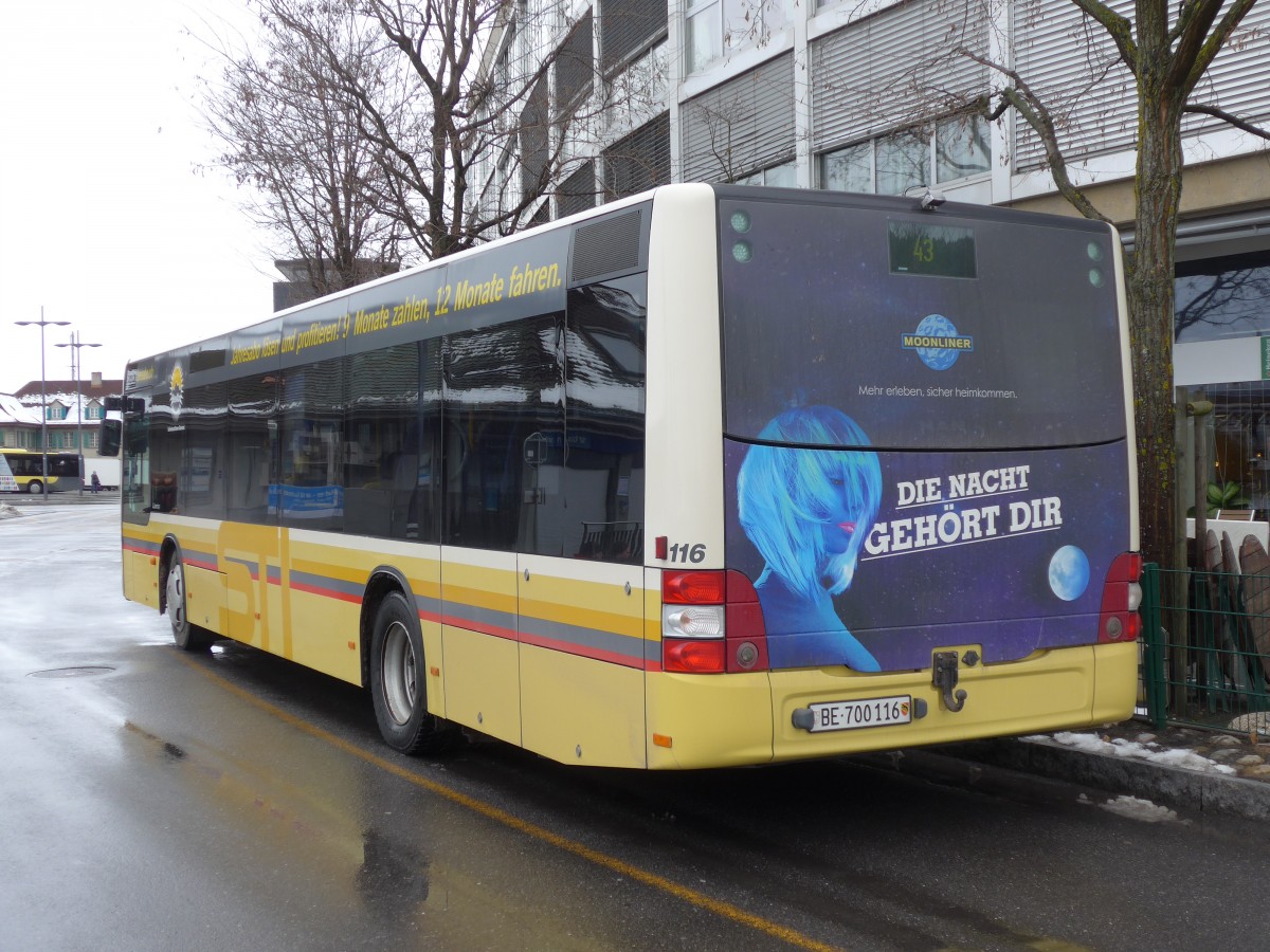 (158'509) - STI Thun - Nr. 116/BE 700'116 - MAN am 29. Januar 2015 bei der Schifflndte Thun