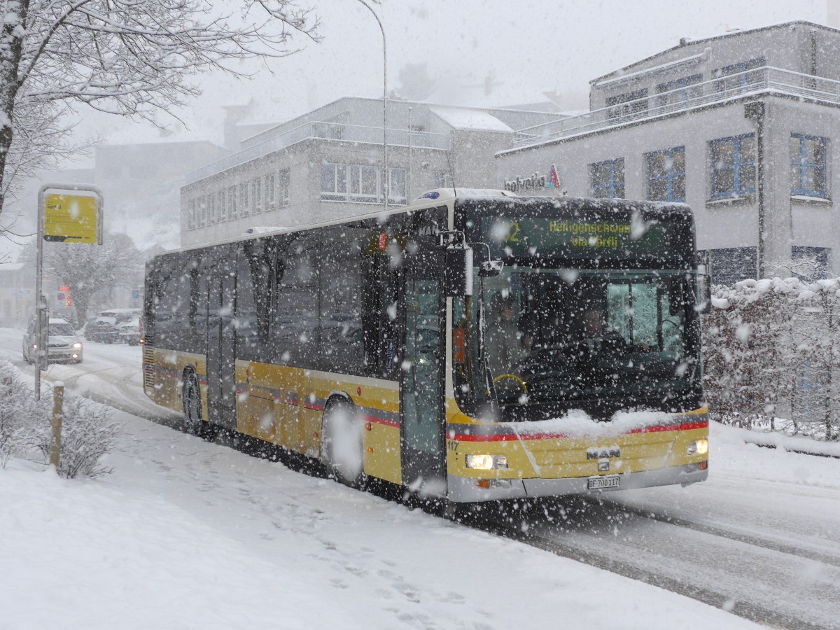 (158'566) - STI Thun - Nr. 117/BE 700'117 - MAN am 2. Februar 2015 in Thun, Spital