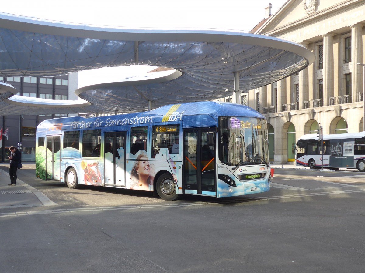 (158'613) - AAR bus+bahn, Aarau - Nr. 55/AG 17'355 - Volvo am 4. Februar 2015 beim Bahnhof Aarau