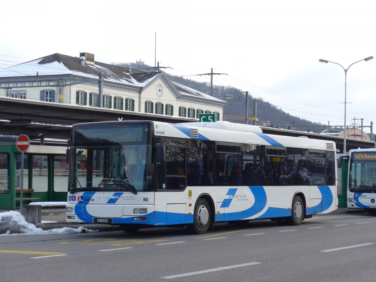 (158'620) - BOGG Wangen b.O. - Nr. 85/SO 21'948 - MAN am 4. Februar 2015 beim Bahnhof Olten