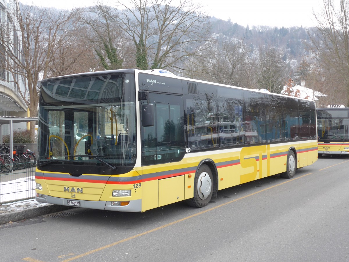 (158'639) - STI Thun - Nr. 129/BE 800'129 - MAN am 5. Februar 2015 bei der Schifflndte Thun