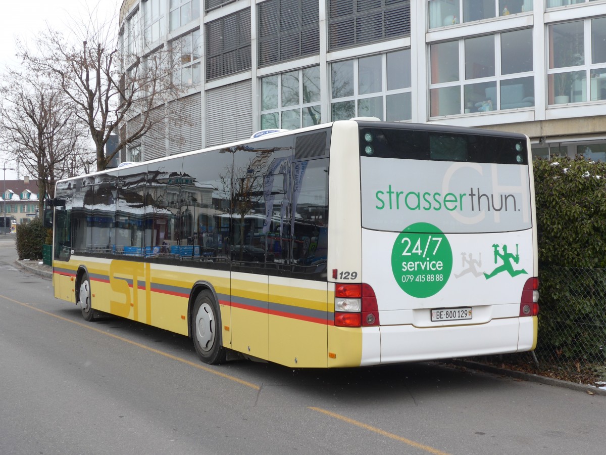 (158'641) - STI Thun - Nr. 129/BE 800'129 - MAN am 5. Februar 2015 bei der Schifflndte Thun