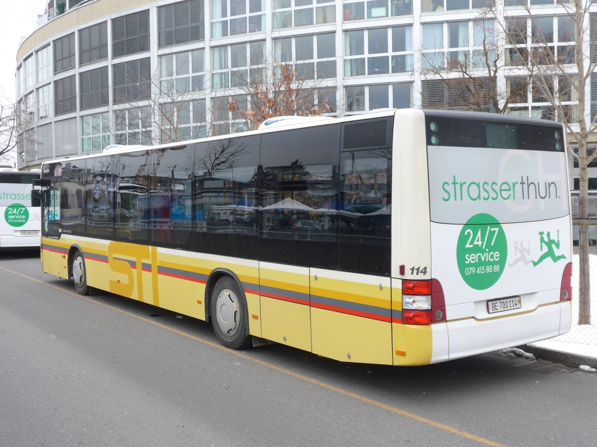 (158'642) - STI Thun - Nr. 114/BE 700'114 - MAN am 5. Februar 2015 bei der Schifflndte Thun