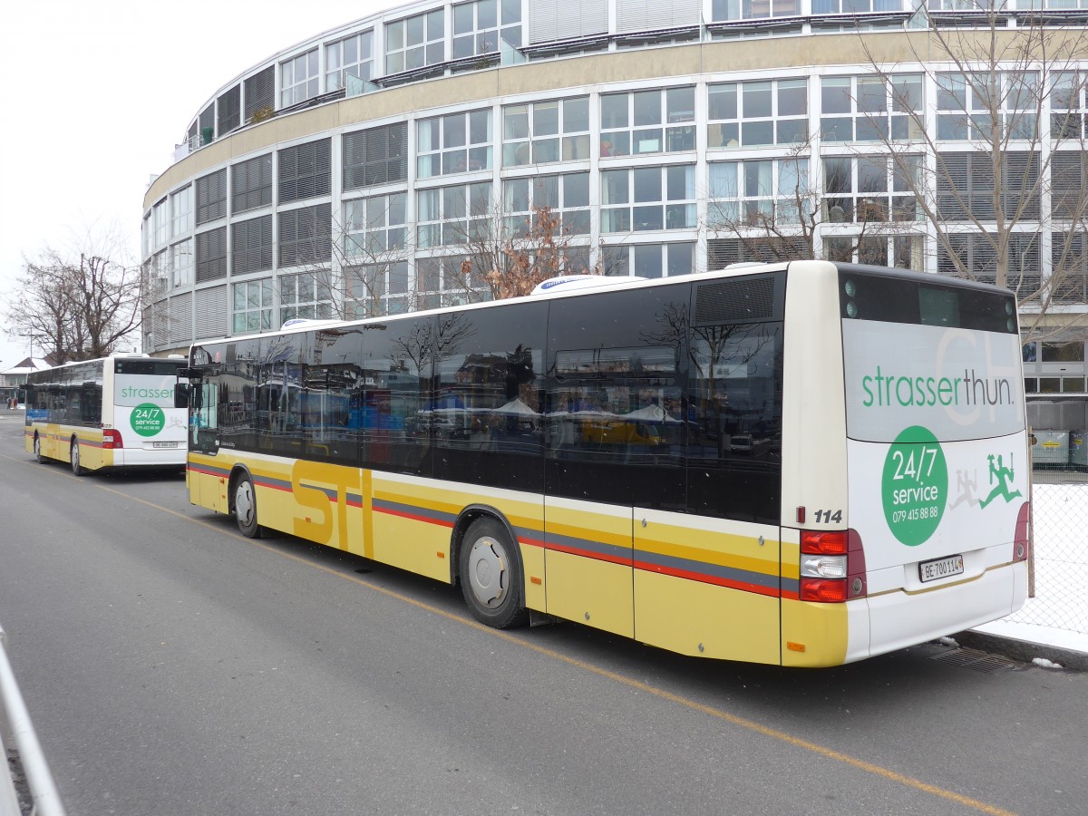 (158'643) - STI Thun - Nr. 114/BE 700'114 - MAN am 5. Februar 2015 bei der Schifflndte Thun