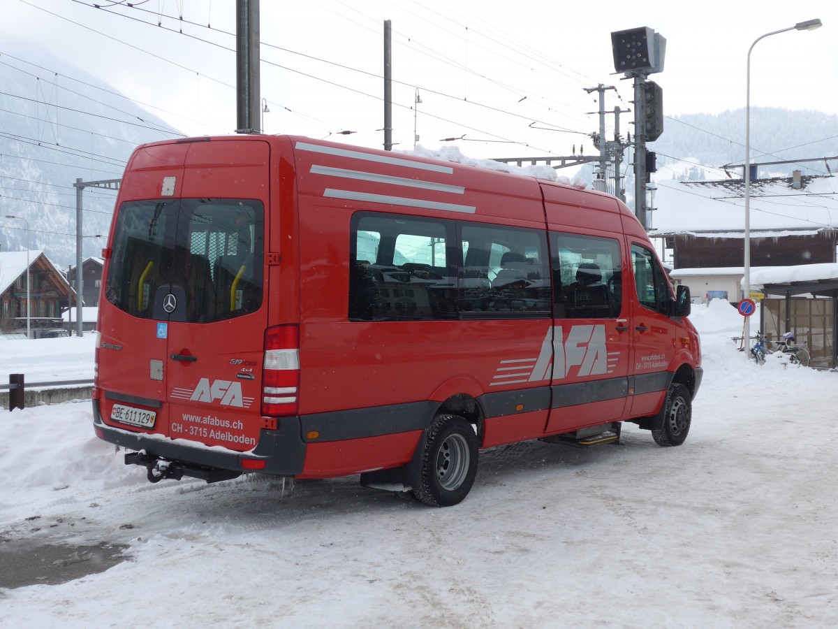 (158'664) - AFA Adelboden - Nr. 52/BE 611'129 - Mercedes am 8. Februar 2015 beim Bahnhof Zweisimmen