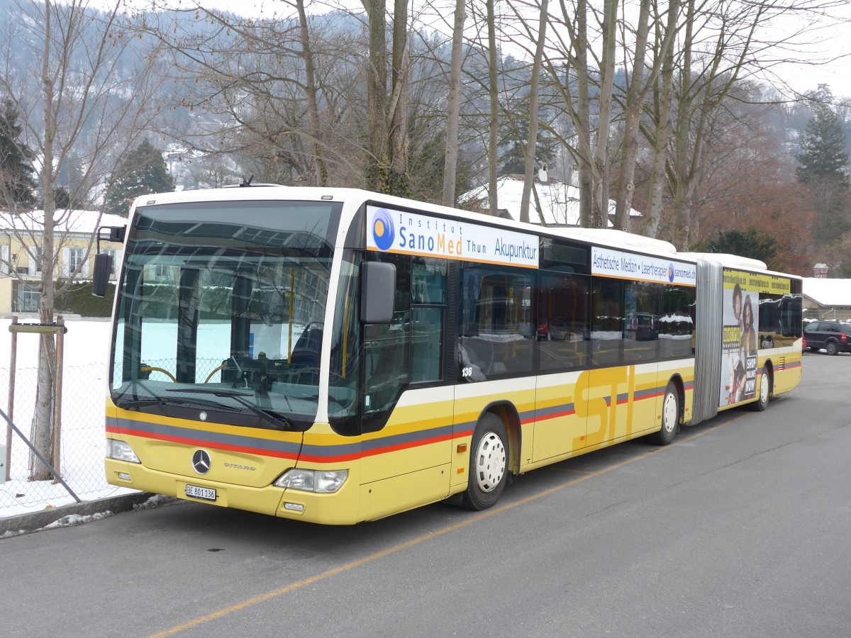 (158'670) - STI Thun - Nr. 136/BE 801'136 - Mercedes am 8. Februar 2015 bei der Schifflndte Thun