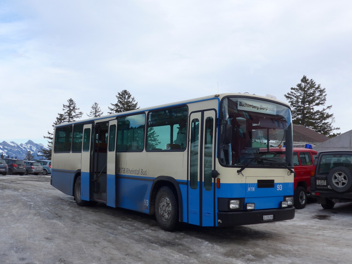 (158'713) - RTB Altsttten - Nr. 93/SG 376'200 - NAW/Lauber (ex R.G.V. Autobus, Stabio; ex AMSA Chiasso Nr. 23; ex AWA Amden Nr. 3) am 14. Februar 2015 in Buchserberg, Berghaus