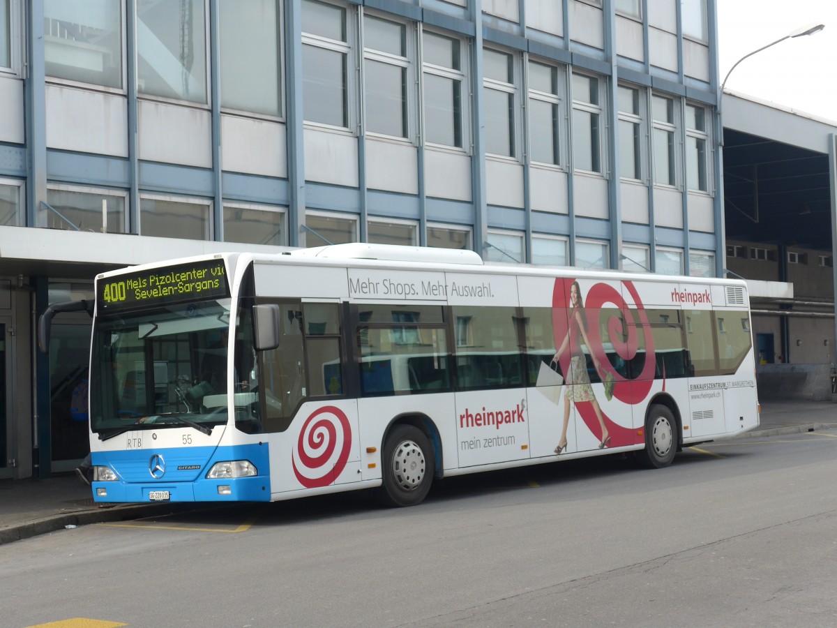 (158'743) - RTB Altsttten - Nr. 55/SG 220'035 - Mercedes am 14. Februar 2015 beim Bahnhof Buchs