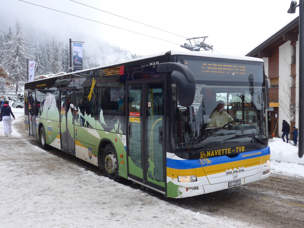 (158'820) - TMR Martigny - Nr. 107/VS 21'551 - MAN am 22. Februar 2015 in Verbier, Mdran