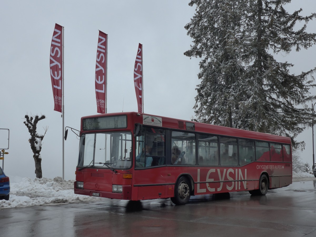 (158'907) - Leysin-Excursions, Leysin - VD 398'538 - Mercedes (ex Krada, D-Bblingen; ex VAG Freiburg/D Nr. 841) am 28. Februar 2015 beim Bahnhof Leysin-Feydey