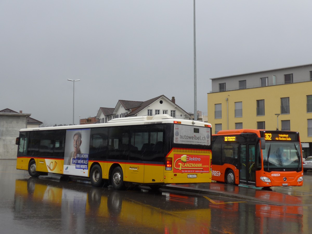 (158'948) - AVA Aarberg - Nr. 11/BE 88'931 - Setra (ex Nr. 8) am 2. Mrz 2015 beim Bahnhof Lyss