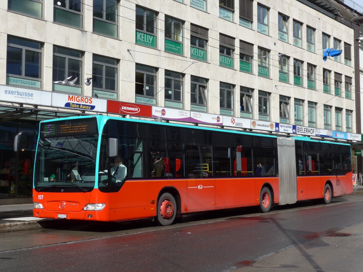 (158'983) - VB Biel - Nr. 157/BE 666'157 - Mercedes am 2. Mrz 2015 in Biel, Guisanplatz